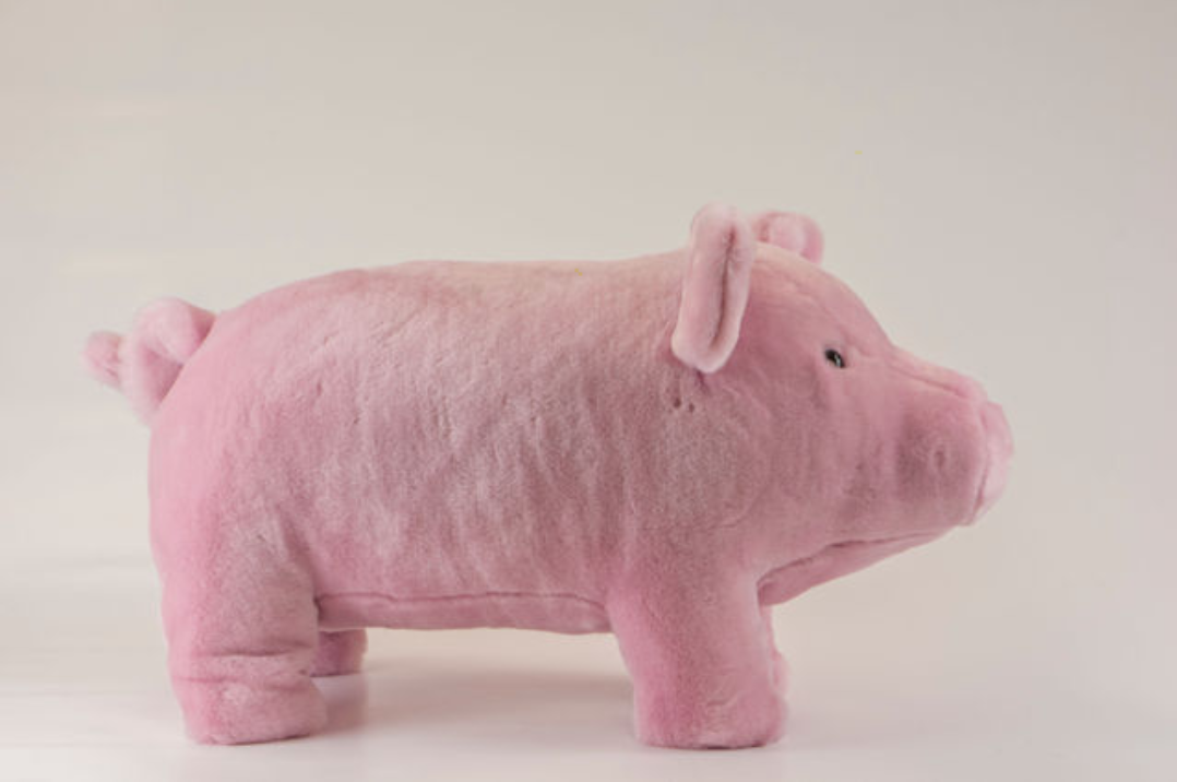 large plush pig